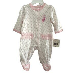 Baby Girls Little Footed Romper W/ Hat 3-6M Set of 2